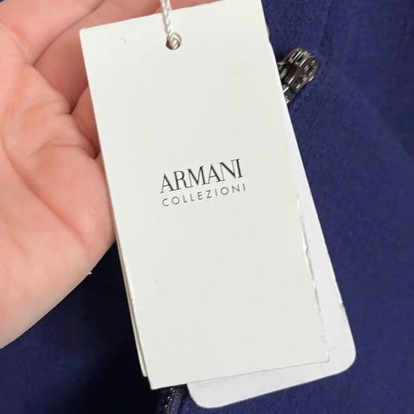 Armani Collezioni • NWT $1295 Blueish Purple Zip Front Giacca Blazer - Picture 5 of 10